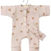 Lili Romper and Headband Set (28cm Doll) in Little Pink Hearts by Minikane