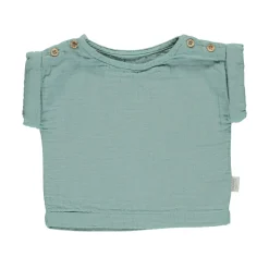 Lin Baby Blouse in Blue Surf by Poudre Organic - Last Ones In Stock - 3-12 Months