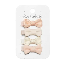 Linen Mini Bow Hair Clips by Rockahula