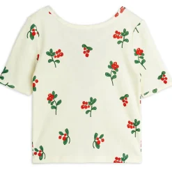 Lingonberries AOP Ballet T Shirt in Off White by Mini Rodini