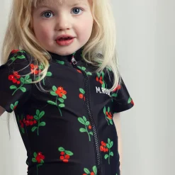 Lingonberries AOP Short Sleeved Swimsuit by Mini Rodini