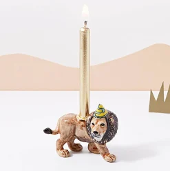 Lion Party Animal Ceramic Cake Topper by Camp Hollow