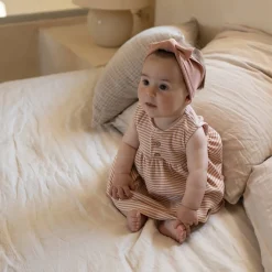 Lirica Romper in Apricot by 1+ in the Family - Last One In Stock - 12 Months