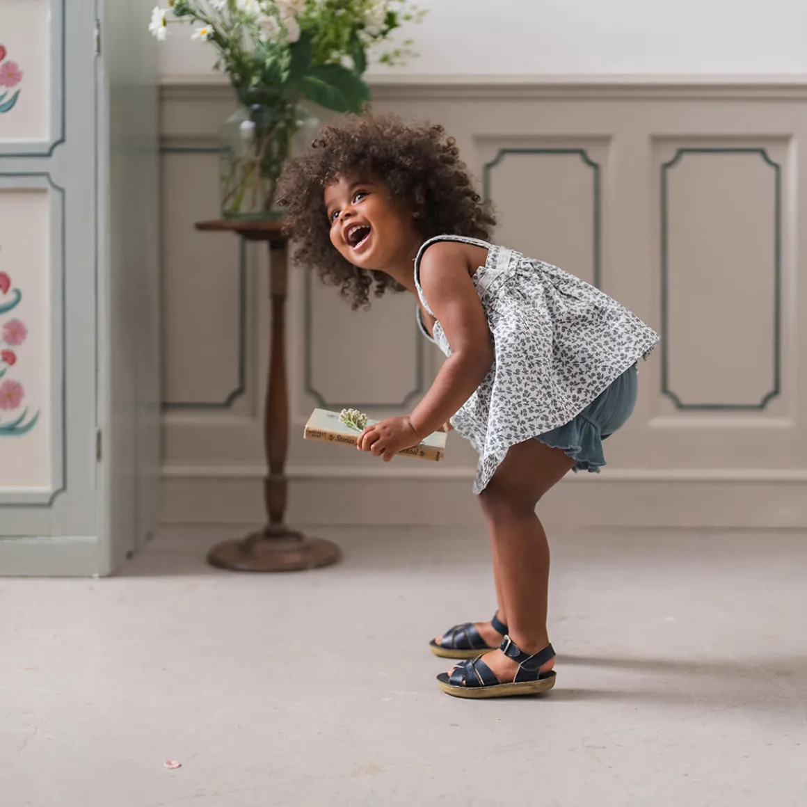 Lissy Baby Sun Top in Porcelain Floral by Little Cotton Clothes - Last Ones In Stock - 12-24 Months
