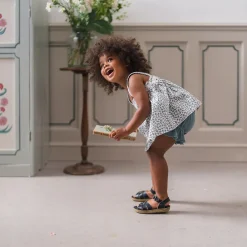 Lissy Sun Top in Porcelain Floral by Little Cotton Clothes - Last Ones In Stock - 4-8 Years