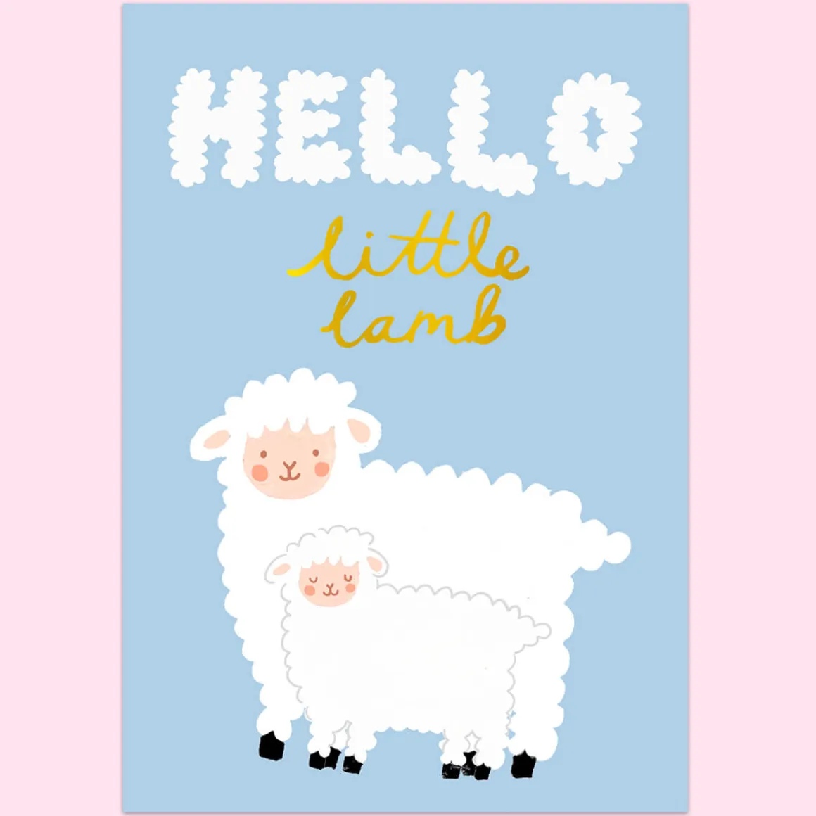 Little Lamb Baby Greetings Card by Eleanor Bowmer