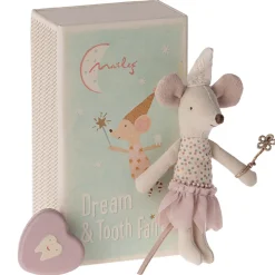 Little Sister Tooth Fairy Mouse (Spotty Top) in a Matchbox by Maileg