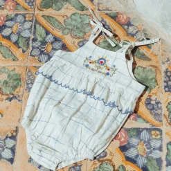 Little Summer Frannie Romper in Space Dye Checks by Lali