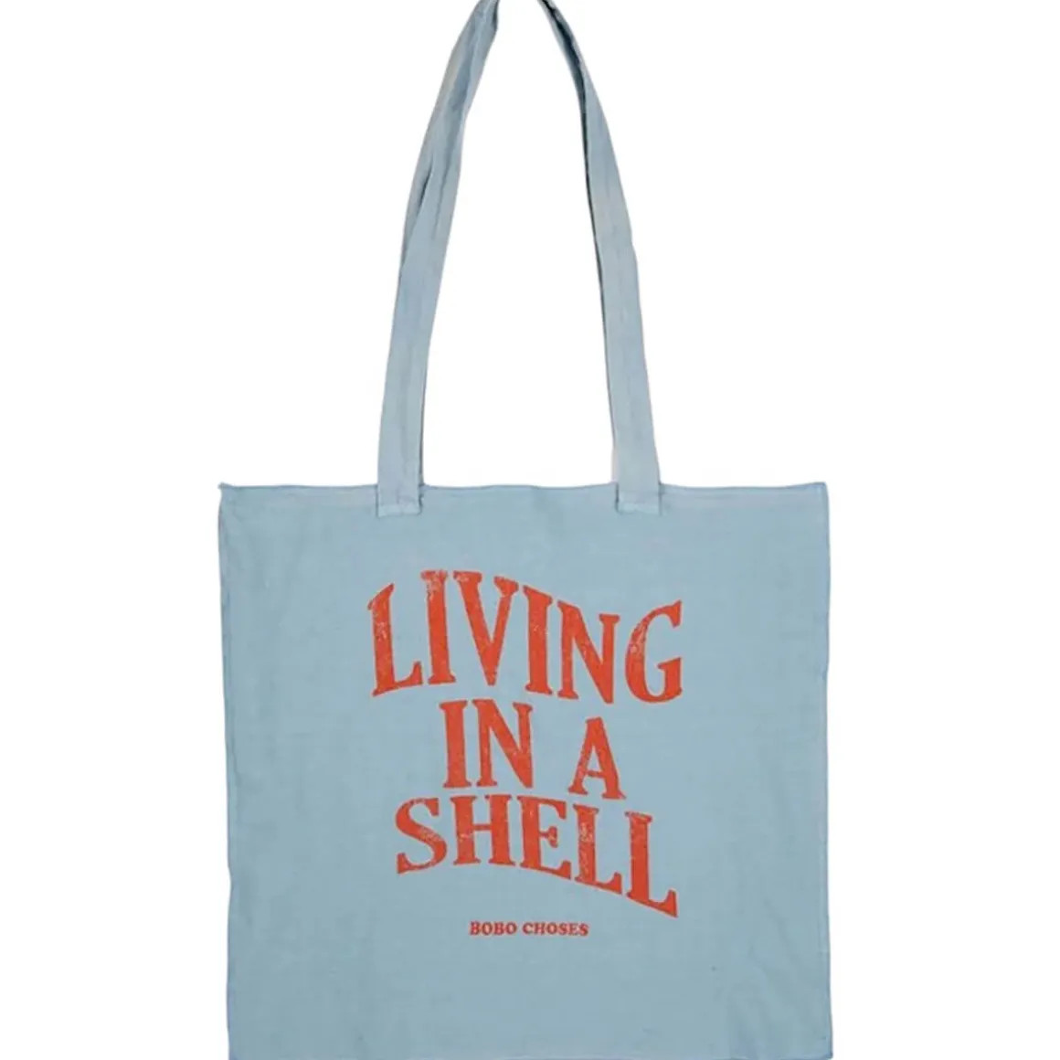Living In A Shell Tote Bag in Blue by Bobo Choses