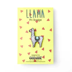 Llama Enamel Pin Badge by The Pop Out Card Company