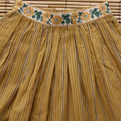 Long Skirt in Curry Transat Stripe by Bonjour