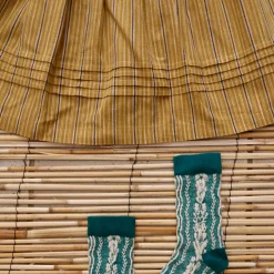 Long Skirt in Curry Transat Stripe by Bonjour