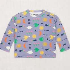 Long Sleeve Boxy Top in Pewter Daleyden Fête by Misha & Puff - Last Ones In Stock - 3-6 Years