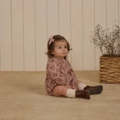 Long Sleeve Bubble Romper in French Garden by Rylee & Cru