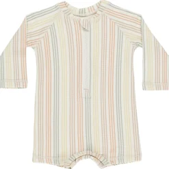 Long Sleeve One-Piece Rashguard in Multi Stripe by Quincy Mae