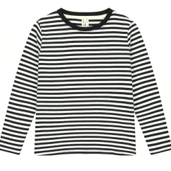 Long Sleeve Tee in Nearly Black / Off White by Gray Label