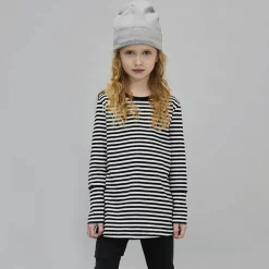 Long Sleeve Tee in Nearly Black / Off White by Gray Label