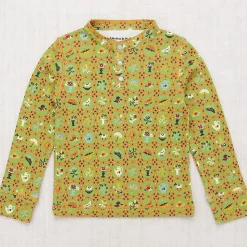 Long Sleeve Vintage Henley in Sprig Trellis by Misha & Puff