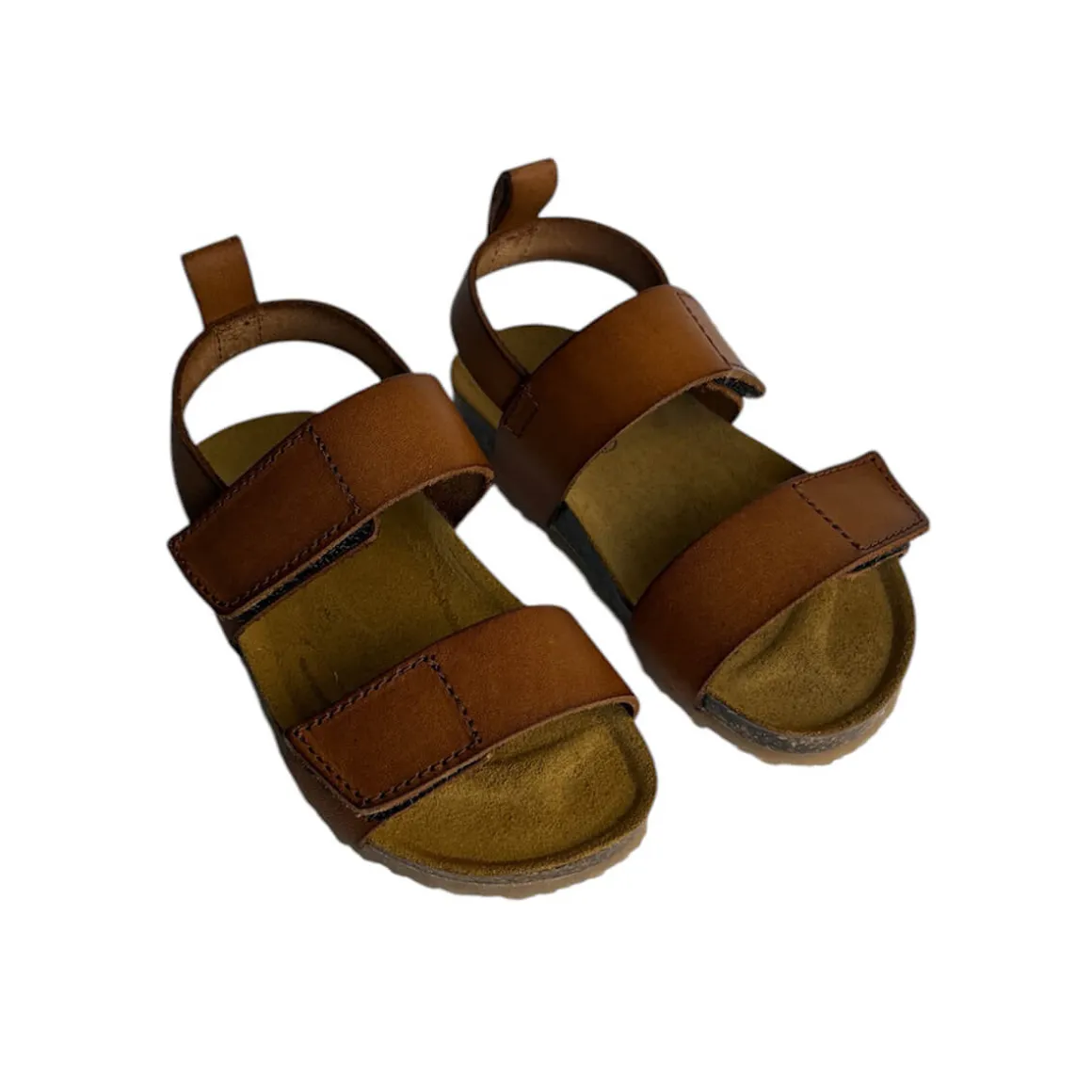 Loris Velcro Sandals in Cuoio Brown by PèPè