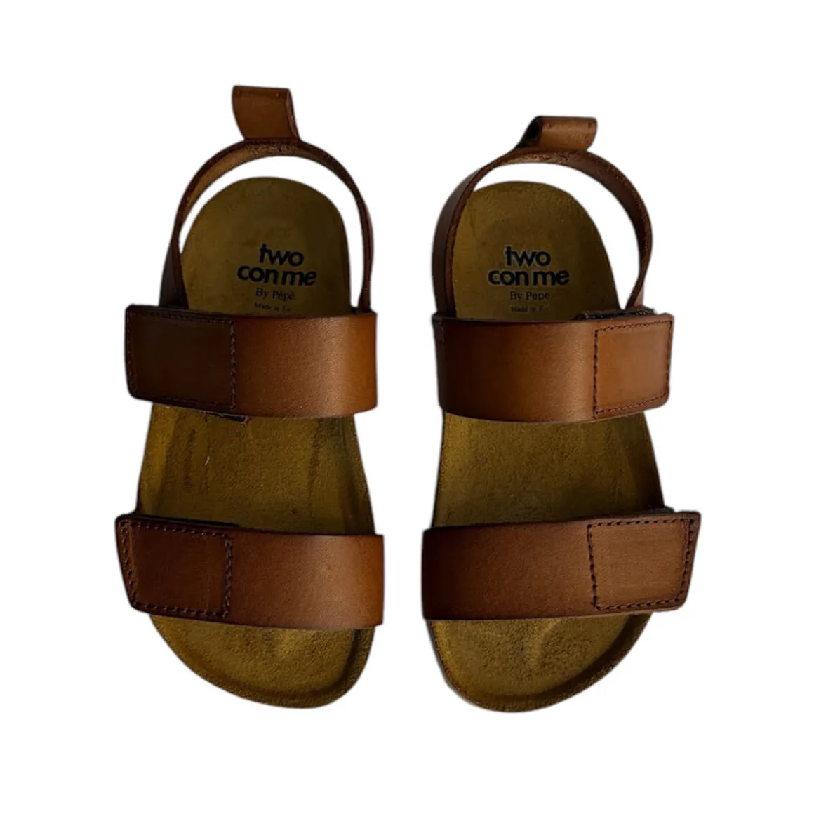 Loris Velcro Sandals in Cuoio Brown by PèPè