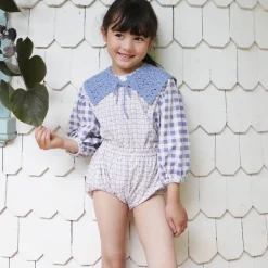 Lottie Bloomer in Checker Rose Print / Blueberry by Soor Ploom