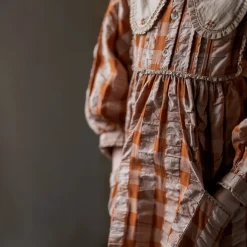 Lottie Dress in Russet Seersucker Gingham by Little Cotton Clothes - Last Ones In Stock - 5-7 Years