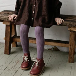 Louise Ribbed Tights in Glycine Du Japon by Collegien