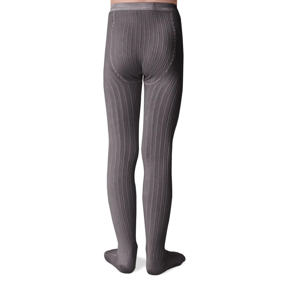 Louise Ribbed Tights in Gris Galet by Collegien