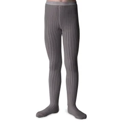 Louise Ribbed Tights in Gris Galet by Collegien