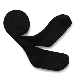 Louise Ribbed Tights in Noir de Charbon by Collegien