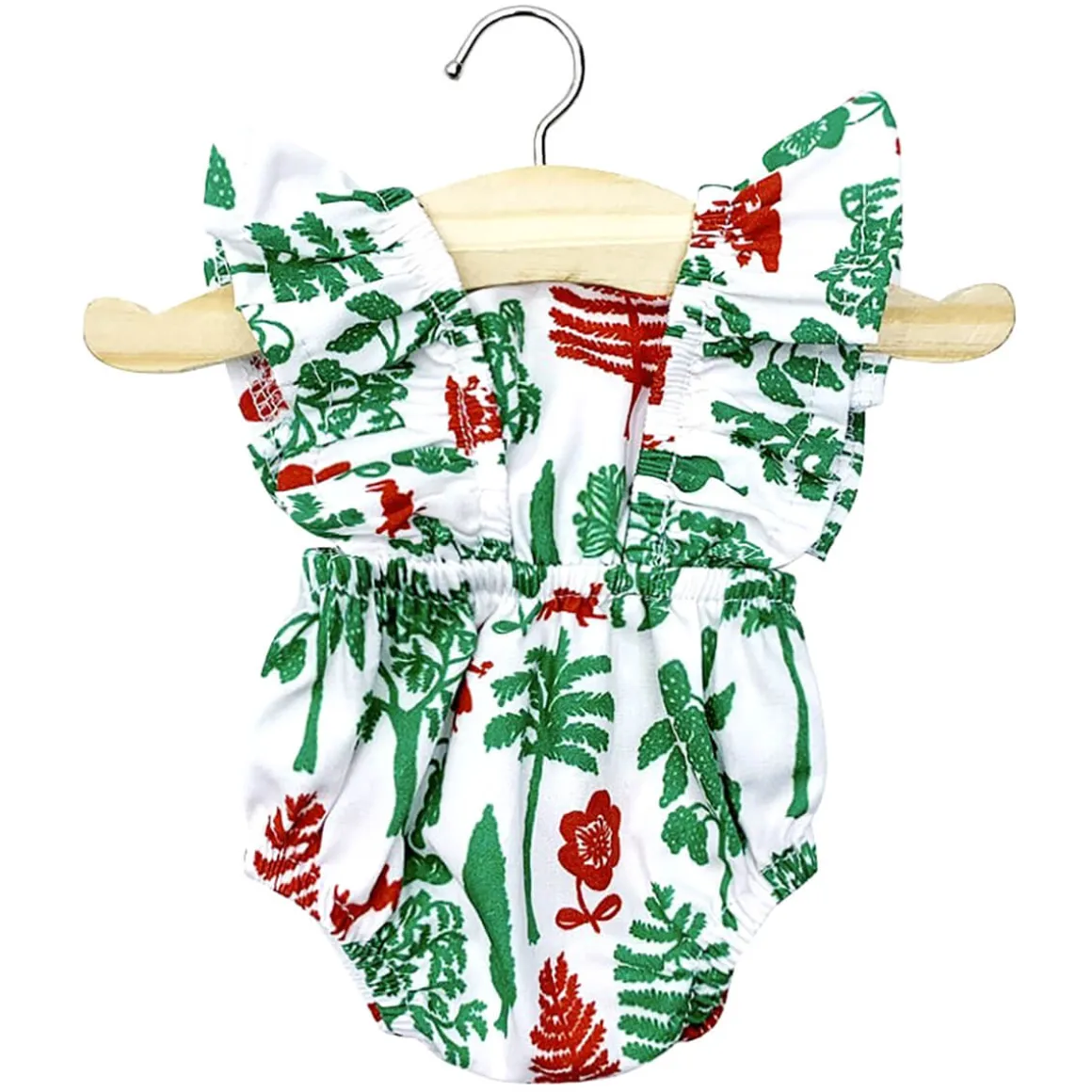 Lou Ruffle Romper (34cm Doll) in Trees Print by Minikane X Nathalie Lete