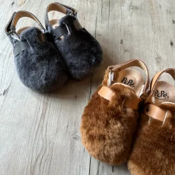 Lucio Shearling Clogs in Anthracite by PèPè
