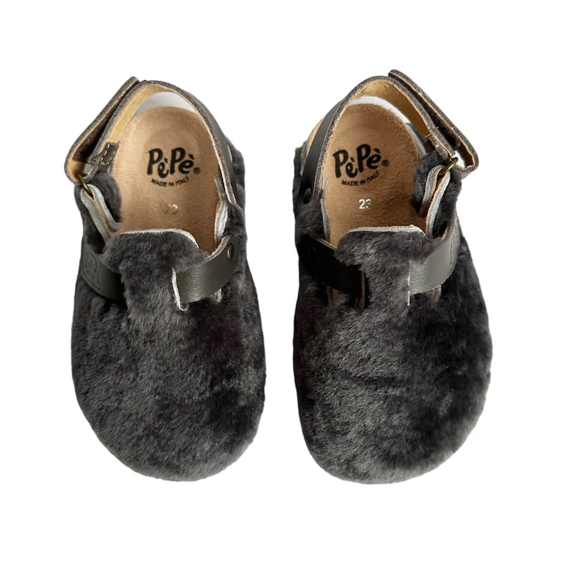 Lucio Shearling Clogs in Anthracite by PèPè