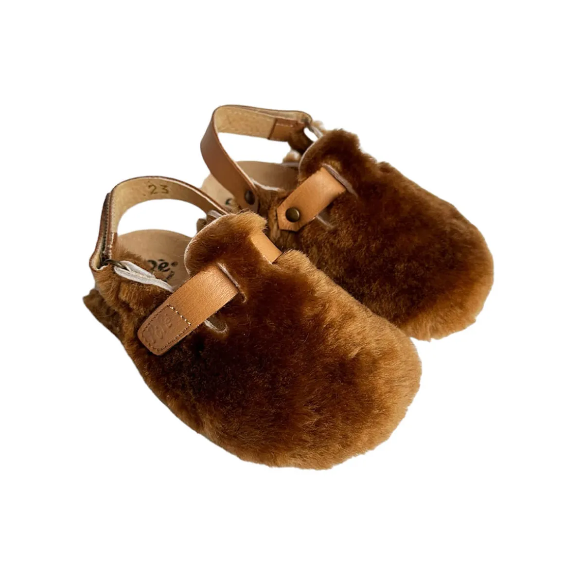 Lucio Shearling Clogs in Cuoio Brown by PèPè