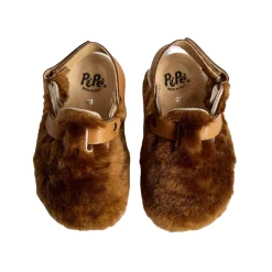 Lucio Shearling Clogs in Cuoio Brown by PèPè