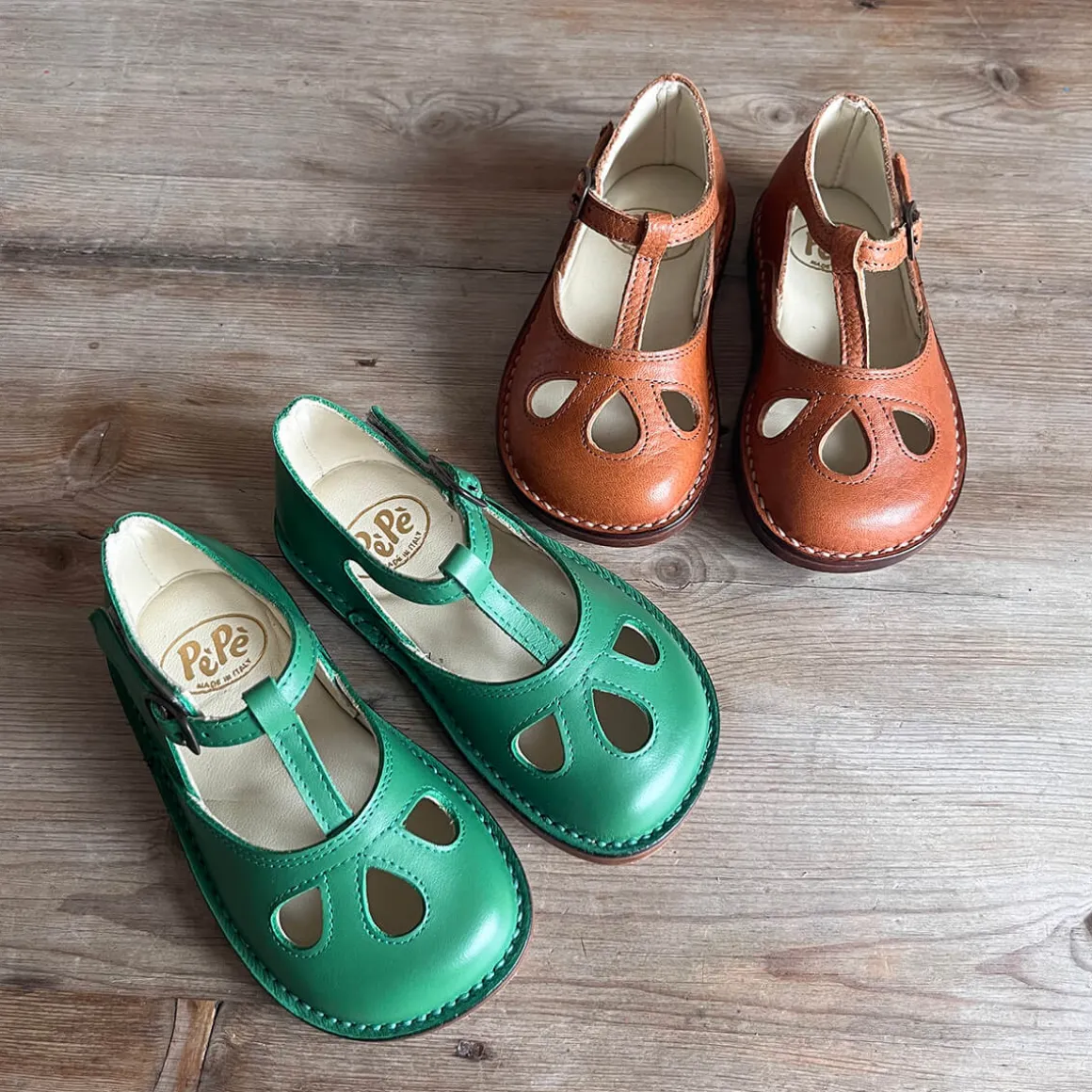 Lucy Cut Out Sandals in Heritage Vert by PèPè