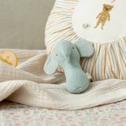Lullaby Friends Elephant Rattle in Light Dusty Blue by Maileg
