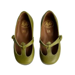 Lulu T Bar Shoes in Verde Green by PèPè - Last Ones In Stock - 28-30 EUR