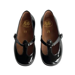 Lulu T Bar Shoes in Vernice Nero by PèPè