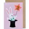 Magic Rabbit Embroidered Age Card by Petra Boase - Age 2