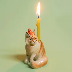 Maine Coon Cat Ceramic Cake Topper by Camp Hollow
