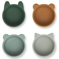 Malene Silicone Bowls in Green Multi Mix (4 Pack) by Liewood
