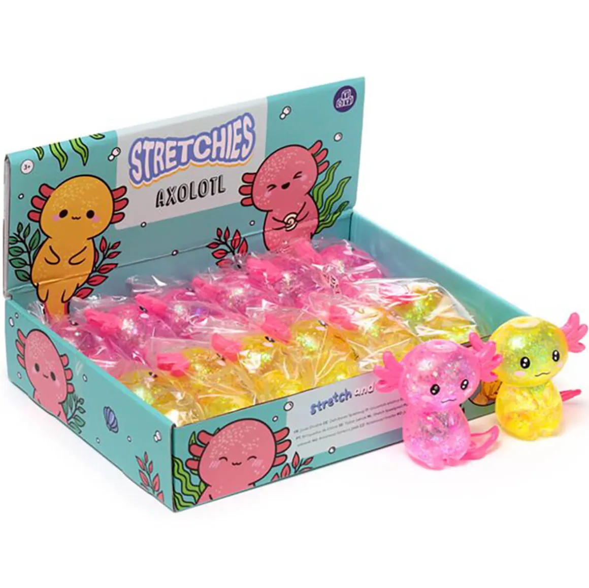 Maltose Squeezy Glitter Axolotl Stress Toy by Puckator