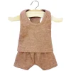 Marcel Ribbed Boy's Underwear Set (34cm Doll) in Heather Caramel by Minikane