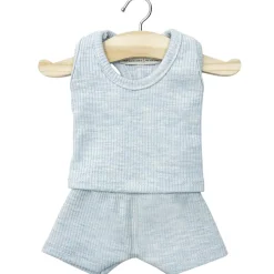 Marcel Ribbed Boy's Underwear Set (34cm Doll) in Bleu Chine by Minikane