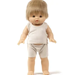 Marcel Ribbed Boy's Underwear Set (34cm Doll) in Linen by Minikane