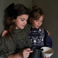 Margot Dress in Khaki Green Broderie Anglaise by Bonjour - Last Ones In Stock - 4-8 Years
