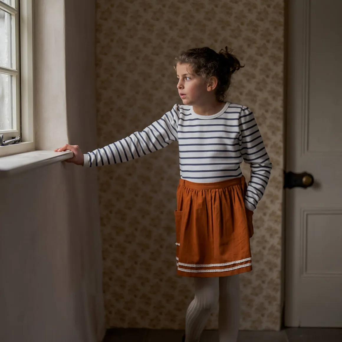 Margot Skirt in Russet Corduroy by Little Cotton Clothes - Last One In Stock - 4-6 Years