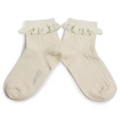 Marie-Antoinette Pointelle Ankle Socks in Doux Agneaux by Collegien