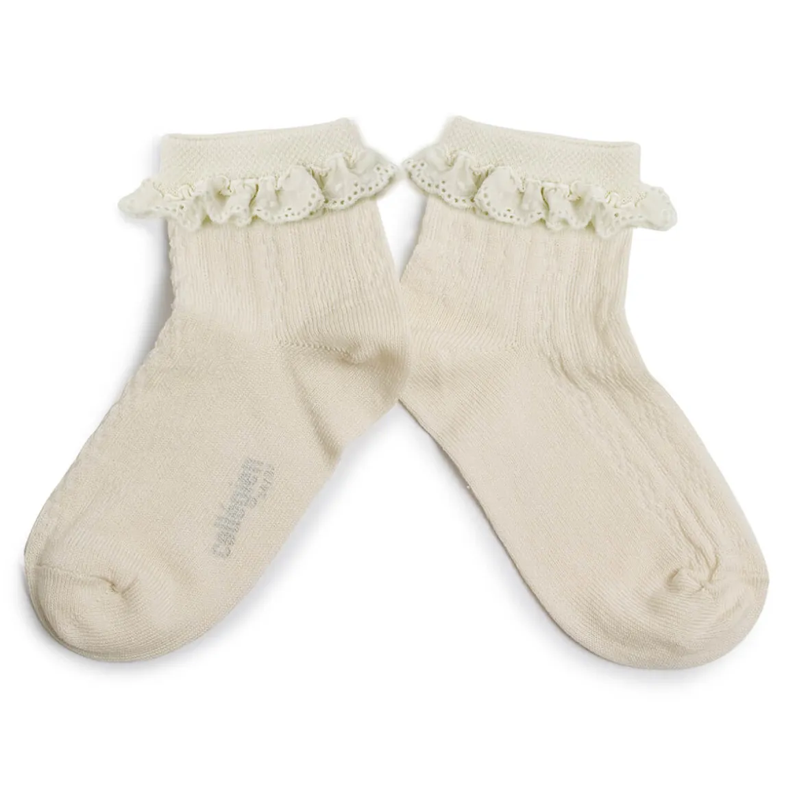 Marie-Antoinette Pointelle Ankle Socks in Doux Agneaux by Collegien
